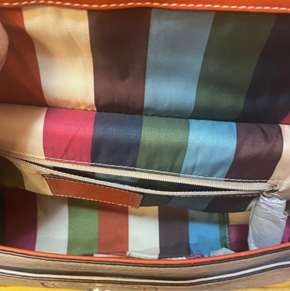 COACH LEGACY-Color Block City Willis Shoulder Crossbody Bag Gray Blue Orange - Picture 11 of 13